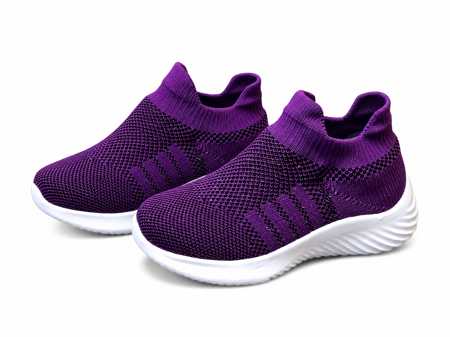 Zapatos lila de niña en textil