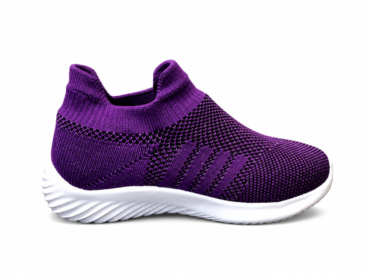 Zapatos lila de niña en textil