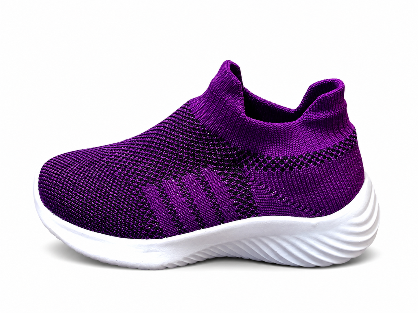 Zapatos lila de niña en textil